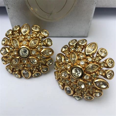 vintage christian dior clip on earrings